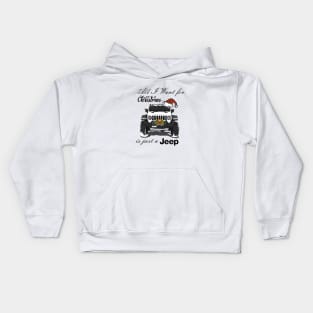 Christmas Jeep White Kids Hoodie